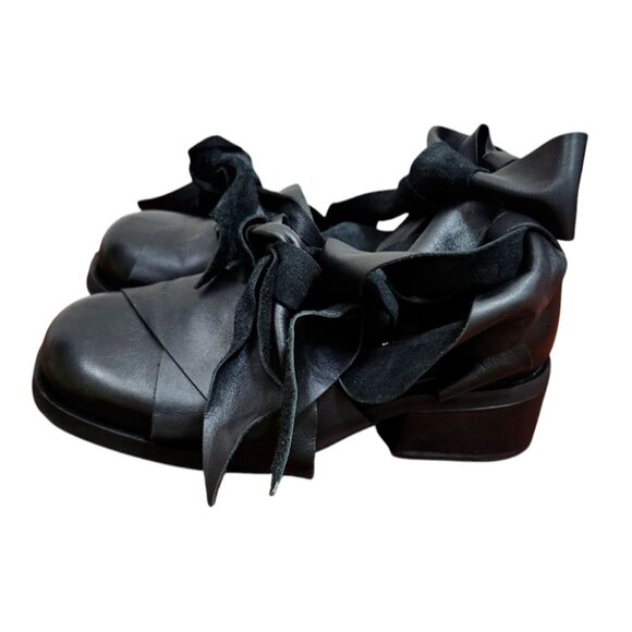 KULTDOMINI X HELEN LAWRENCE black shoes with large leather bows Size EU 40 - Picture 6 of 14
